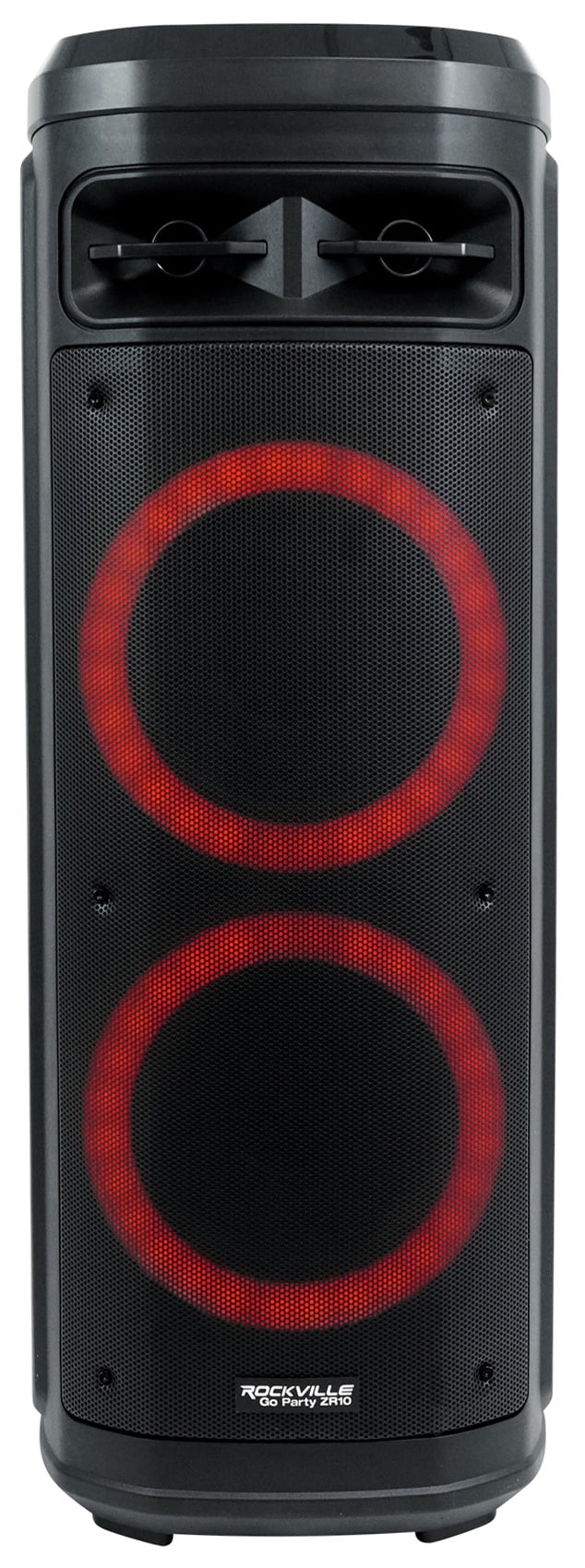 Rockville Go Party ZR10 Dual 10" Portable Bluetooth Speaker w/LED+UHF Microphone