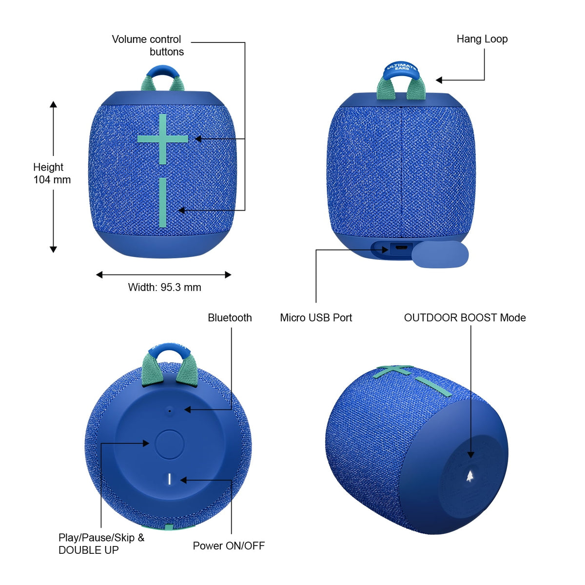 ULTIMATE EARS WONDERBOOM 2 EXC Portable Wireless Bluetooth Speaker