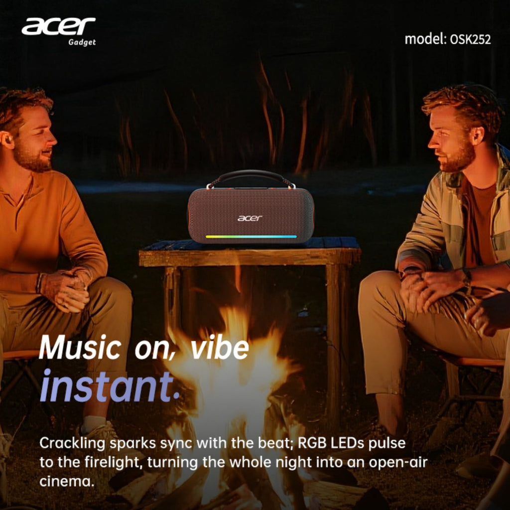 Acer Portable Bluetooth Speakers Waterproof with Stereo Sound Wireless Handheld, for Home Outdoors Travel