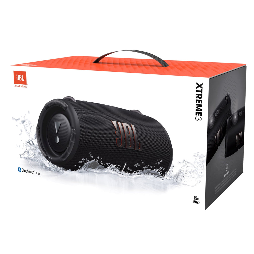 JBL Xtreme 3 Portable Bluetooth Speaker, IP67 Waterproof, 4 Speakers, Black